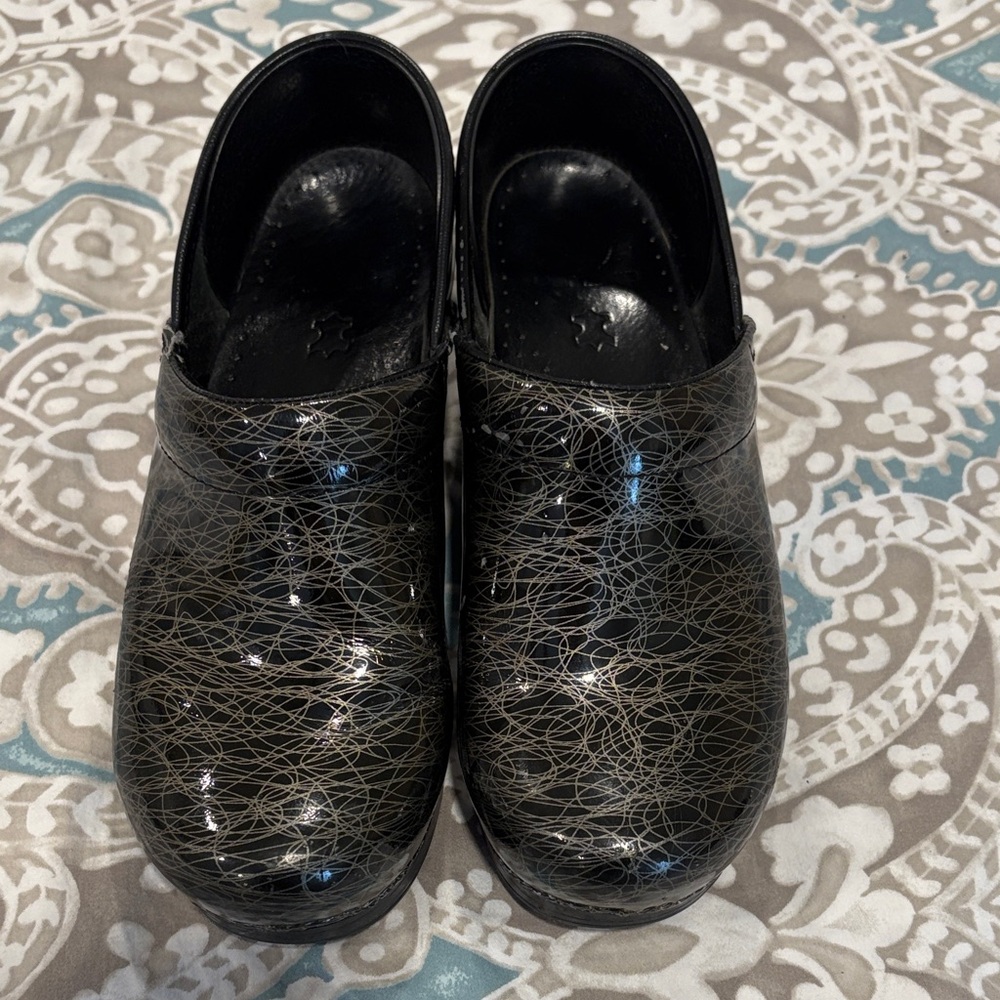Dansko Black and Gold Mules